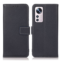 Funda de Cuero Cartera con Soporte Carcasa K08Z para Xiaomi Mi 12 5G Azul Real