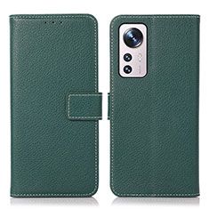 Funda de Cuero Cartera con Soporte Carcasa K08Z para Xiaomi Mi 12 5G Verde