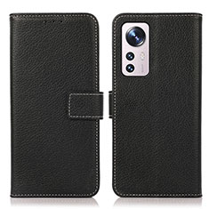 Funda de Cuero Cartera con Soporte Carcasa K08Z para Xiaomi Mi 12 Pro 5G Negro