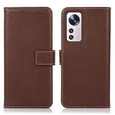 Funda de Cuero Cartera con Soporte Carcasa K08Z para Xiaomi Mi 12S Pro 5G Marron