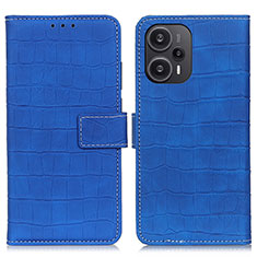 Funda de Cuero Cartera con Soporte Carcasa K08Z para Xiaomi Poco F5 5G Azul Real