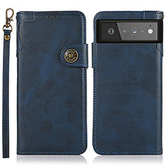 Funda de Cuero Cartera con Soporte Carcasa K09Z para Google Pixel 6 5G Azul