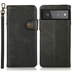 Funda de Cuero Cartera con Soporte Carcasa K09Z para Google Pixel 6 5G Negro