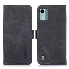 Funda de Cuero Cartera con Soporte Carcasa K09Z para Nokia C12 Negro