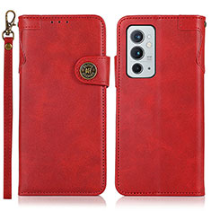 Funda de Cuero Cartera con Soporte Carcasa K09Z para OnePlus 9RT 5G Rojo