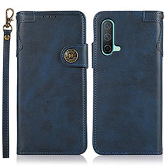 Funda de Cuero Cartera con Soporte Carcasa K09Z para OnePlus Nord CE 5G Azul