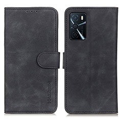 Funda de Cuero Cartera con Soporte Carcasa K09Z para Oppo A16s Negro