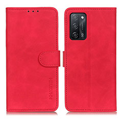 Funda de Cuero Cartera con Soporte Carcasa K09Z para Oppo A53s 5G Rojo