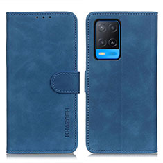 Funda de Cuero Cartera con Soporte Carcasa K09Z para Oppo A54 4G Azul