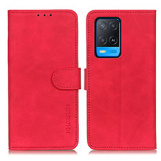 Funda de Cuero Cartera con Soporte Carcasa K09Z para Oppo A54 4G Rojo