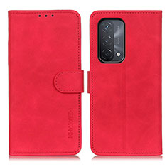 Funda de Cuero Cartera con Soporte Carcasa K09Z para Oppo A54 5G Rojo