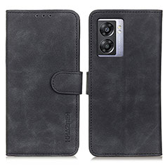 Funda de Cuero Cartera con Soporte Carcasa K09Z para Oppo A57 5G Negro