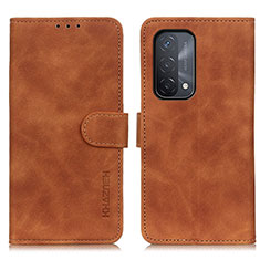 Funda de Cuero Cartera con Soporte Carcasa K09Z para Oppo A93 5G Marron