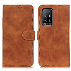 Funda de Cuero Cartera con Soporte Carcasa K09Z para Oppo A94 5G Marron