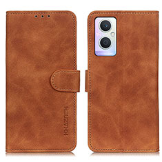 Funda de Cuero Cartera con Soporte Carcasa K09Z para Oppo A96 5G Marron