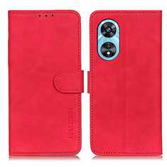 Funda de Cuero Cartera con Soporte Carcasa K09Z para Oppo A98 5G Rojo