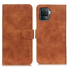 Funda de Cuero Cartera con Soporte Carcasa K09Z para Oppo F19 Pro Marron