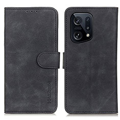 Funda de Cuero Cartera con Soporte Carcasa K09Z para Oppo Find X5 5G Negro