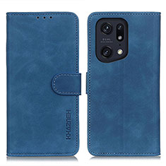 Funda de Cuero Cartera con Soporte Carcasa K09Z para Oppo Find X5 Pro 5G Azul