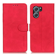 Funda de Cuero Cartera con Soporte Carcasa K09Z para Oppo K10 5G Rojo