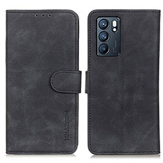 Funda de Cuero Cartera con Soporte Carcasa K09Z para Oppo Reno6 5G Negro