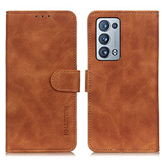 Funda de Cuero Cartera con Soporte Carcasa K09Z para Oppo Reno6 Pro 5G Marron