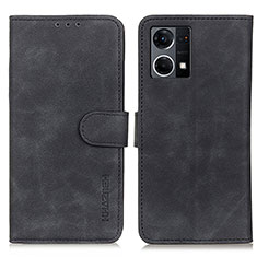 Funda de Cuero Cartera con Soporte Carcasa K09Z para Oppo Reno7 4G Negro