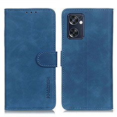 Funda de Cuero Cartera con Soporte Carcasa K09Z para Oppo Reno7 SE 5G Azul