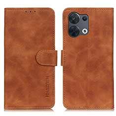 Funda de Cuero Cartera con Soporte Carcasa K09Z para Oppo Reno8 5G Marron