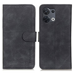 Funda de Cuero Cartera con Soporte Carcasa K09Z para Oppo Reno8 5G Negro