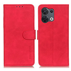 Funda de Cuero Cartera con Soporte Carcasa K09Z para Oppo Reno9 5G Rojo