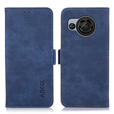 Funda de Cuero Cartera con Soporte Carcasa K09Z para Sharp Aquos R8 Azul