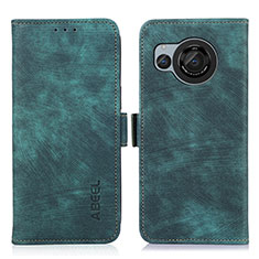 Funda de Cuero Cartera con Soporte Carcasa K09Z para Sharp Aquos R8 Verde