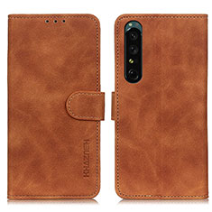 Funda de Cuero Cartera con Soporte Carcasa K09Z para Sony Xperia 1 IV Marron