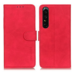 Funda de Cuero Cartera con Soporte Carcasa K09Z para Sony Xperia 1 IV SO-51C Rojo