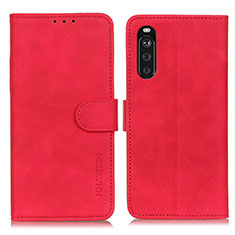 Funda de Cuero Cartera con Soporte Carcasa K09Z para Sony Xperia 10 III Lite Rojo