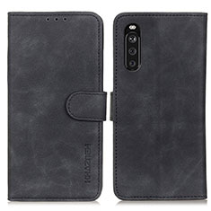 Funda de Cuero Cartera con Soporte Carcasa K09Z para Sony Xperia 10 III Negro