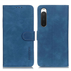 Funda de Cuero Cartera con Soporte Carcasa K09Z para Sony Xperia 10 IV Azul