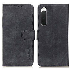 Funda de Cuero Cartera con Soporte Carcasa K09Z para Sony Xperia 10 IV SOG07 Negro