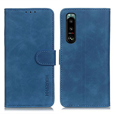 Funda de Cuero Cartera con Soporte Carcasa K09Z para Sony Xperia 5 III Azul