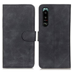 Funda de Cuero Cartera con Soporte Carcasa K09Z para Sony Xperia 5 III Negro