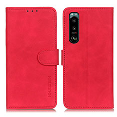 Funda de Cuero Cartera con Soporte Carcasa K09Z para Sony Xperia 5 III SO-53B Rojo