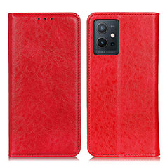 Funda de Cuero Cartera con Soporte Carcasa K09Z para Vivo T1 5G India Rojo