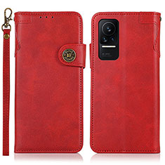 Funda de Cuero Cartera con Soporte Carcasa K09Z para Xiaomi Civi 1S 5G Rojo