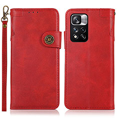 Funda de Cuero Cartera con Soporte Carcasa K09Z para Xiaomi Mi 11i 5G (2022) Rojo