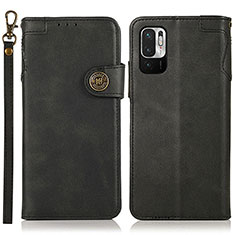 Funda de Cuero Cartera con Soporte Carcasa K09Z para Xiaomi Redmi Note 10 JE 5G Negro