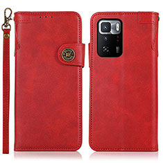 Funda de Cuero Cartera con Soporte Carcasa K09Z para Xiaomi Redmi Note 10 Pro 5G Rojo