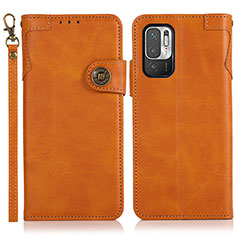 Funda de Cuero Cartera con Soporte Carcasa K09Z para Xiaomi Redmi Note 10T 5G Marron