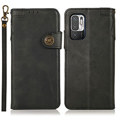 Funda de Cuero Cartera con Soporte Carcasa K09Z para Xiaomi Redmi Note 10T 5G Negro