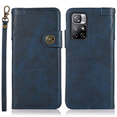 Funda de Cuero Cartera con Soporte Carcasa K09Z para Xiaomi Redmi Note 11 5G Azul